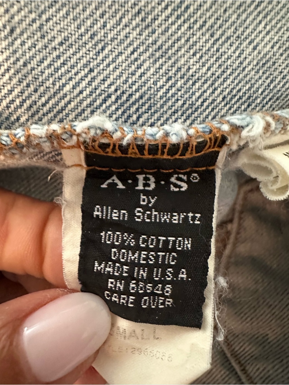 HOLT RENFREW ABS ALLEN SCHWARTZ DENIM JACKET W/FLORAL BEADING WOMENS SZ SMALL - Picture 8 of 9